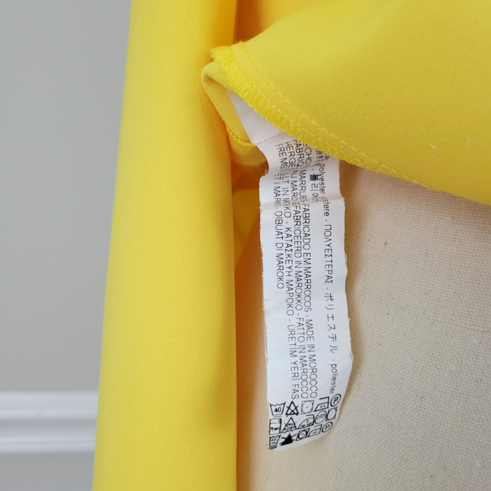 Zara Woman Sleeveless Asynnetric Yellow Crew Neck Top - Picture 8 of 9